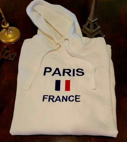 Embroidered Paris France Hoodie