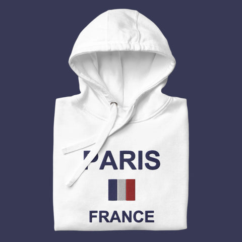 Embroidered Paris France Hoodie